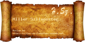 Hiller Szilveszter névjegykártya